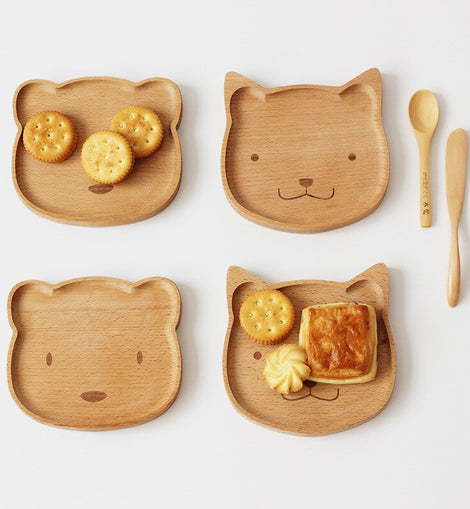 Eco-Friendly Bamboo Wooden Kids Plate - 1 pc