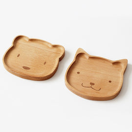 Eco-Friendly Bamboo Wooden Kids Plate - 1 pc