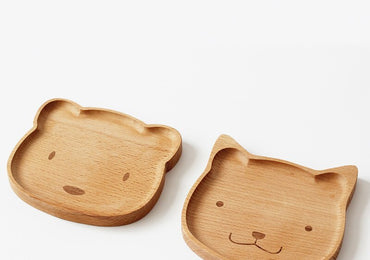 Eco-Friendly Bamboo Wooden Kids Plate - 1 pc