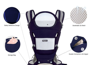 New Born Baby Carrier, Ergonomic Infant Kids Backpack Hipseat Sling